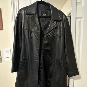 SOLD - AM STUDIO LAMB LEATHER COAT SIZE SMALL/X-SMALL
